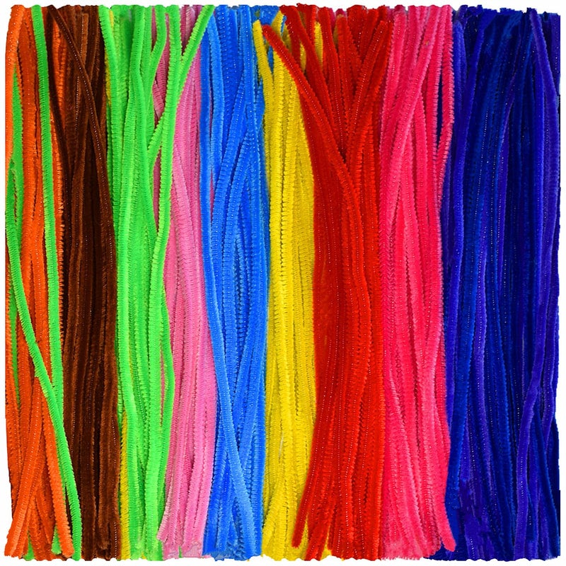 GOTOONE Multiple Colors Pipe Cleaners 100 Pieces Chenille Stems for DIY Art Decorations Creative Craft (6mm x 12 Inch) - Image 1